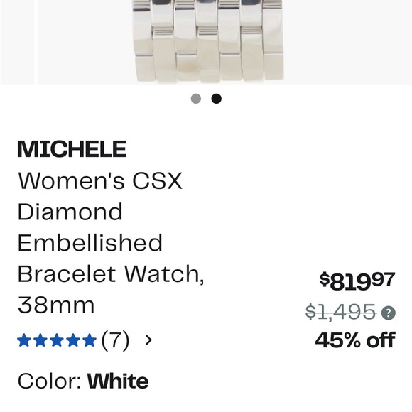 Michele Stainless Steel Watch with Pearl Dial - Picture 12 of 12